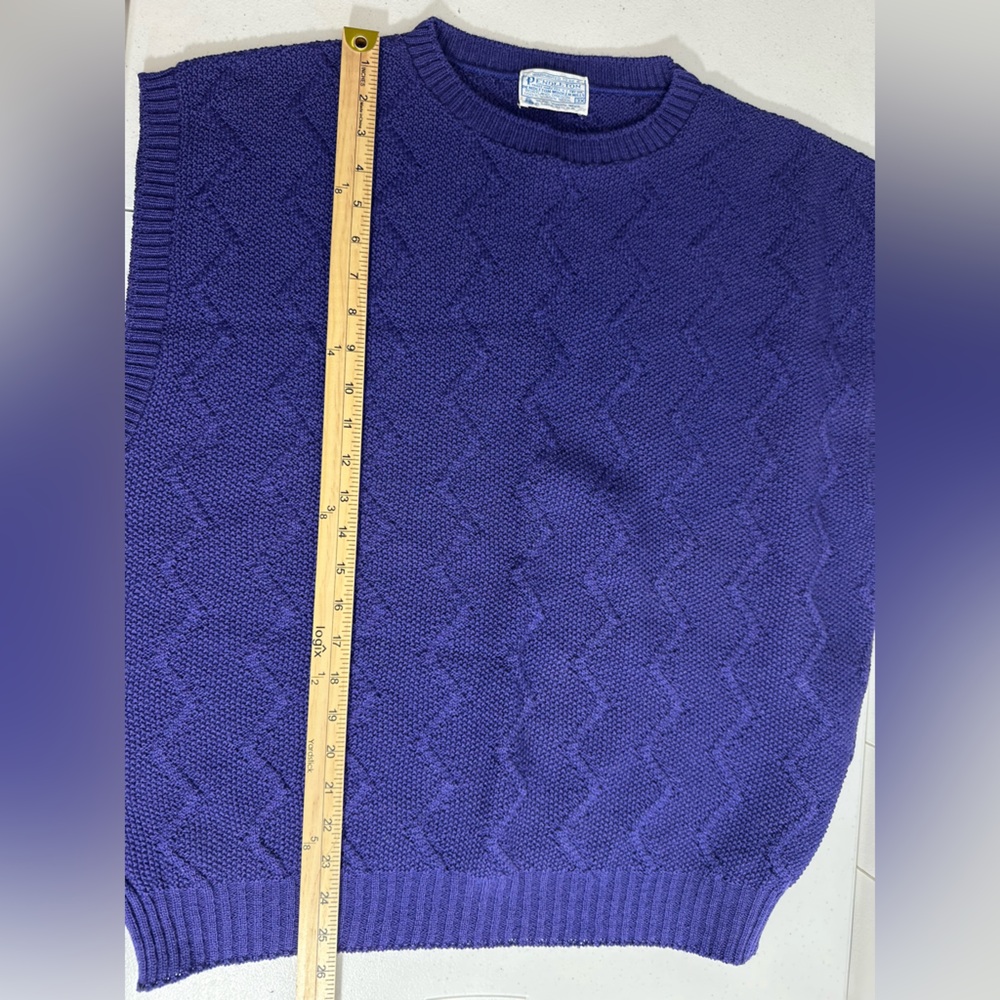 Vintage Pendleton Sz 3X Virgin Wool Sweater Vest Womens Pullover Purple - Picture 6 of 6